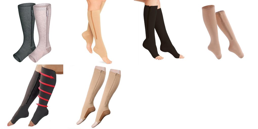 zip compression socks